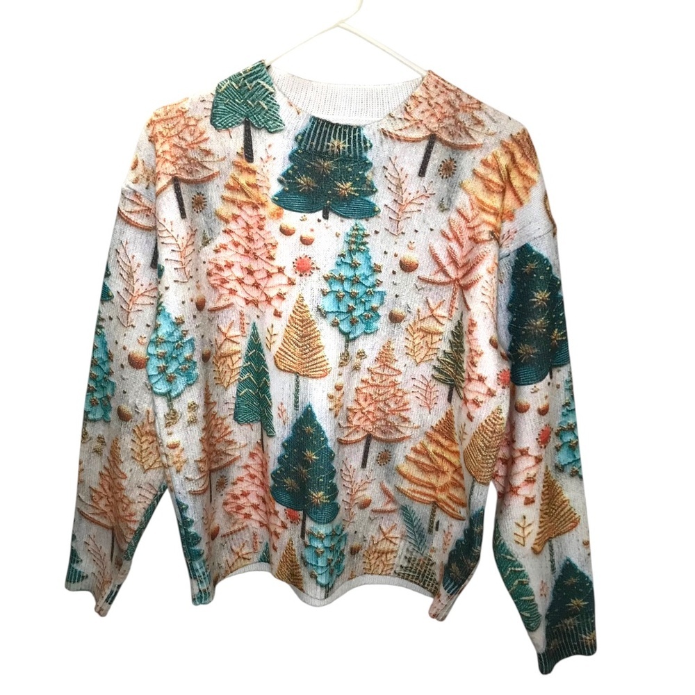 Vintage Christmas Tree Sweater | Festive Holiday Knit Pullover